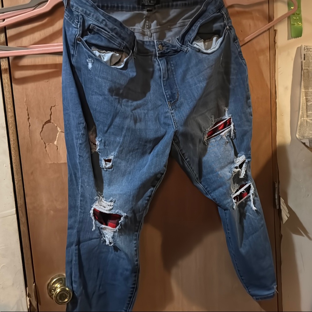 Judy Blue Skinny Blue Distressed Jeans